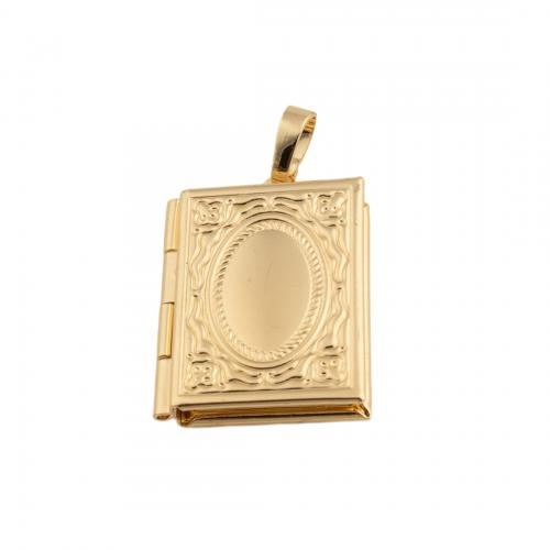 Brass Locket Pendants 14K gold plated DIY nickel lead & cadmium free Approx 4mm Sold By PC