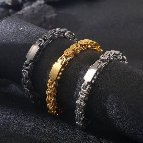 Stainless Steel Jewelry Bracelet 304 Stainless Steel Vacuum Ion Plating fashion jewelry & for man 7mm Length Approx 7.48 Inch Sold By PC
