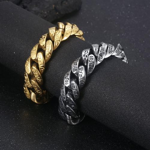 Stainless Steel Jewelry Bracelet, 304 Stainless Steel, Vacuum Ion Plating, fashion jewelry & for man, more colors for choice, 20mm, Length:Approx 8.66 Inch, Sold By PC
