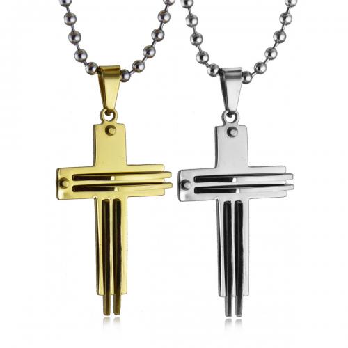 Titanium Steel Pendants Cross Vacuum Ion Plating fashion jewelry & Unisex Sold By PC