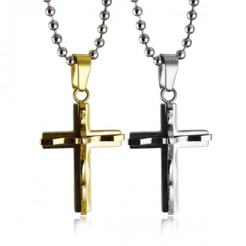 Titanium Steel Pendants Cross Vacuum Ion Plating fashion jewelry & Unisex Sold By PC