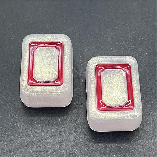 Acryl Schmuck Perlen, Rechteck, DIY & glänzend & Emaille, keine, 18x25mm, ca. 88PCs/Tasche, verkauft von Tasche