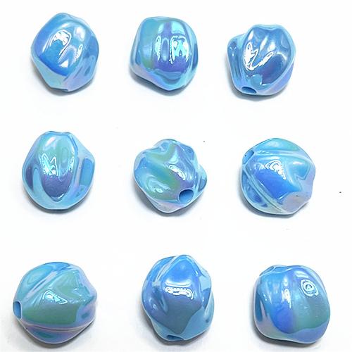 Plated Acrylic Beads, UV plating, DIY, more colors for choice, 16mm, Hole:Approx 3mm, Approx 100PCs/Bag, Sold By Bag