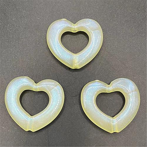 Acrylic Jewelry Beads, Heart, DIY & hollow, more colors for choice, 25x28mm, Hole:Approx 2.8mm, Approx 400PCs/Bag, Sold By Bag