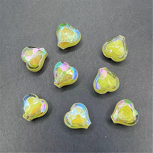 Acrylic Jewelry Beads, Heart, DIY, more colors for choice, 11mm, Hole:Approx 1.8mm, Approx 700PCs/Bag, Sold By Bag