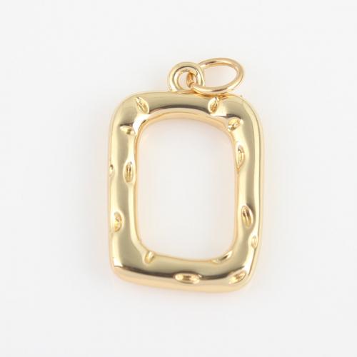 Brass Jewelry Pendants Rectangle gold color plated DIY nickel lead & cadmium free Sold By PC