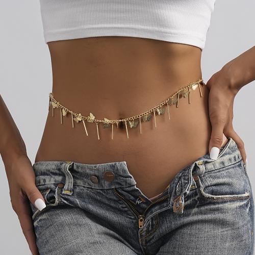 Body Chain Jewelry Brass Butterfly plated fashion jewelry golden nickel lead & cadmium free Length 96 cm Sold By PC