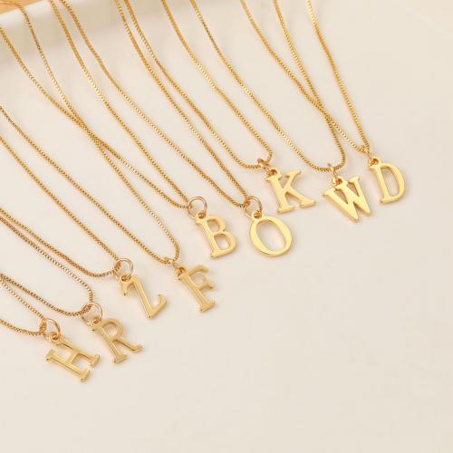 Tibetan Style Jewelry Necklace, with 6.1cm extender chain, Alphabet Letter, plated, fashion jewelry & different designs for choice & for woman, gold, nickel, lead & cadmium free, Length:Approx 46.5 cm, Sold By PC