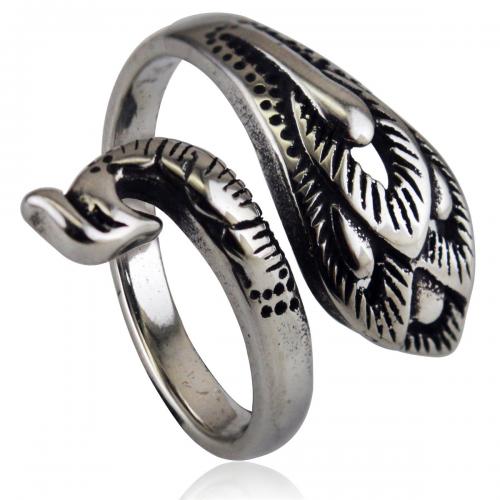 Titanium Steel Finger Ring, Peacock, Antique finish, fashion jewelry & Unisex & different size for choice, original color, nickel, lead & cadmium free, width:20mm,thickness:1.5mm, Sold By PC