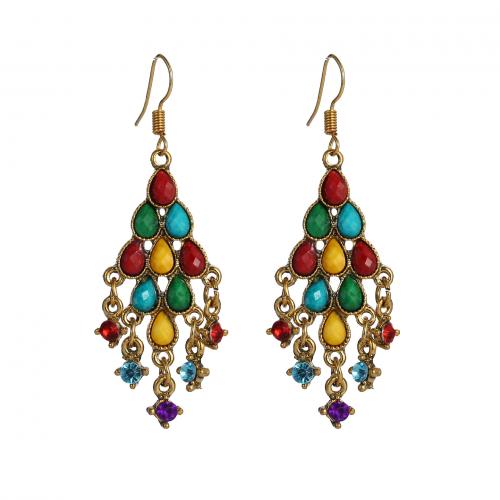 Zinc Alloy Drop Earrings with Resin plated fashion jewelry & for woman nickel lead & cadmium free Sold By Pair