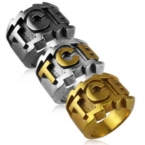 Ring Finger Titantium stali, Powlekane, biżuteria moda & dla obu płci & różnej wielkości do wyboru, dostępnych więcej kolorów, bez zawartości niklu, ołowiu i kadmu, width:20mm,thickness:2mm, sprzedane przez PC