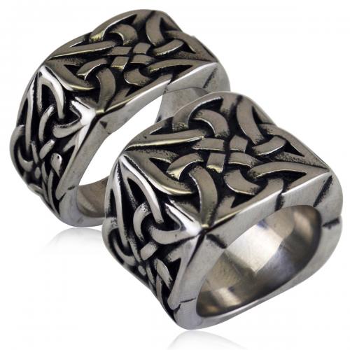 Titanium Steel Finger Ring, polished, fashion jewelry & Unisex & different size for choice, original color, nickel, lead & cadmium free, Large model: wide 19mm, thick 3mm. Small model: wide 12mm, thick 3mm., Sold By PC