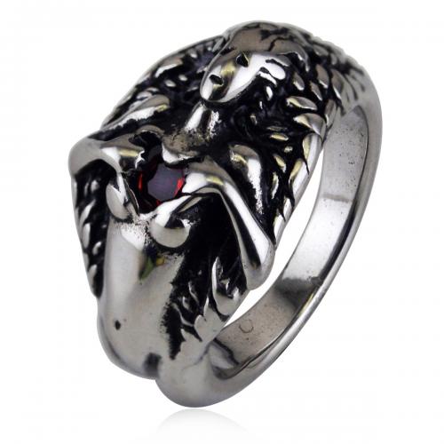 Titanium Čelik Finger Ring, modni nakit & bez spolne razlike & različite veličine za izbor & s Rhinestone, izvorna boja, nikal, olovo i kadmij besplatno, width:16mm,thickness:2mm, Prodano By PC
