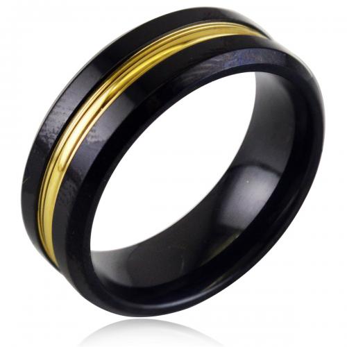 Titanium Steel Finger Ring, plated, fashion jewelry & Unisex & different size for choice, black, nickel, lead & cadmium free, width:8mm,thickness:2mm, Sold By PC