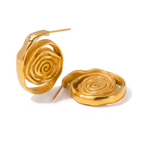 Edelstahl Ohrringe, 304 Edelstahl, Modeschmuck & für Frau, goldfarben, frei von Nickel, Blei & Kadmium, 30.60x23.30x5.30mm, verkauft von Paar