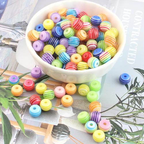 Resin Jewelry Beads, Round, polished, DIY & different size for choice, more colors for choice, 1000PCs/Bag, Sold By Bag