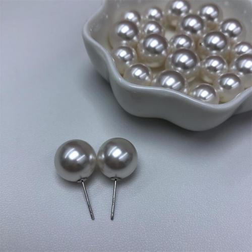 Crystal Earrings Crystal Pearl Round fashion jewelry & for woman white Sold By Pair