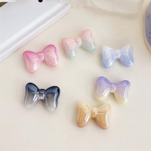 Plated Acrylic Beads Bowknot UV plating DIY Sold By Bag