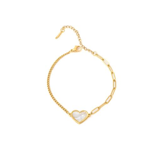 Bijoux bracelet en acier inoxydable, Acier inoxydable 316, avec 5cm chaînes de rallonge, bijoux de mode & pour femme, doré, Longueur:Environ 16 cm, Vendu par PC