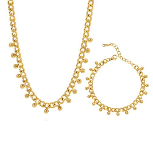 Parures de bijoux en acier inoxydable, Acier inoxydable 316, avec 5cm chaînes de rallonge, bijoux de mode & pour femme, doré, Longueur:40 cm, 16 cm, Vendu par PC