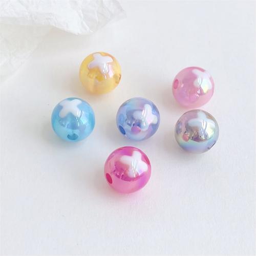 Plated Acrylic Beads, Round, UV plating, DIY, more colors for choice, 16mm, 200PCs/Bag, Sold By Bag