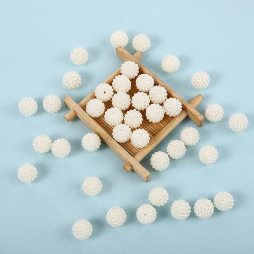 Plastic Beads, Plastic Pearl, Round, DIY & different size for choice, beige, Sold By Bag