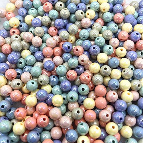 Perles acrylique de couleur unie, plastique, Rond, DIY, plus de couleurs à choisir, 8mm, Environ 1800PC/sac, Vendu par sac