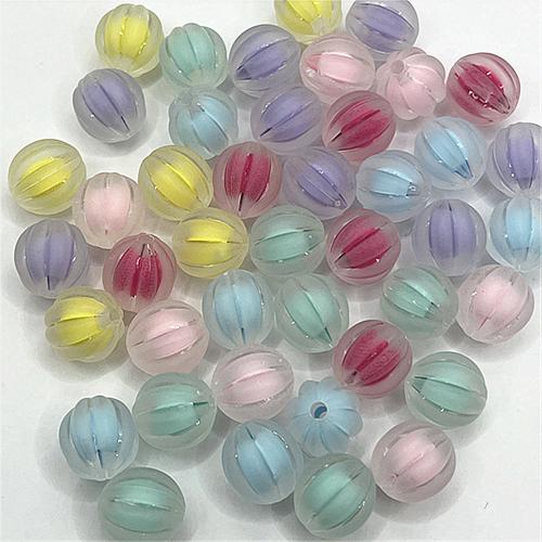 collier en perle acrylique , Citrouille, DIY & givré, plus de couleurs à choisir, 11mm, Environ 580PC/sac, Vendu par sac