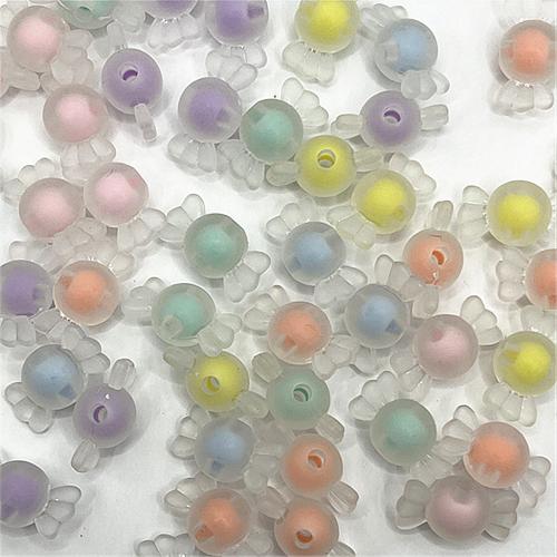 Bead i Bead Akryl perler, Slik, sprøjtestøbning, du kan DIY & frosted, flere farver til valg, 9x17mm, Ca. 970pc'er/Bag, Solgt af Bag