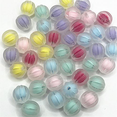 Bead i Bead Akryl perler, Græskar, du kan DIY & frosted, flere farver til valg, 11mm, Ca. 580pc'er/Bag, Solgt af Bag
