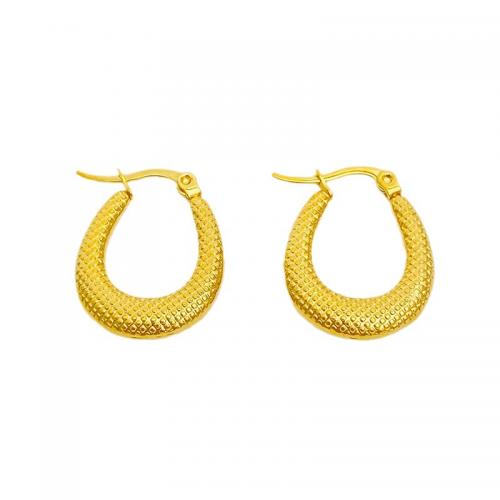 Titan Stahl Ohrring, Titanstahl, goldfarben plattiert, Modeschmuck & für Frau, frei von Nickel, Blei & Kadmium, verkauft von Paar