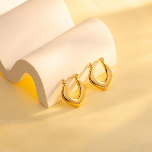 Titan Stahl Ohrring, Titanstahl, goldfarben plattiert, Modeschmuck & für Frau, frei von Nickel, Blei & Kadmium, verkauft von Paar