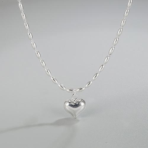 925 Sterling Silver Necklaces, with 2.36inch extender chain, fashion jewelry & for woman, nickel, lead & cadmium free, Length:Approx 15.74 Inch, Sold By PC