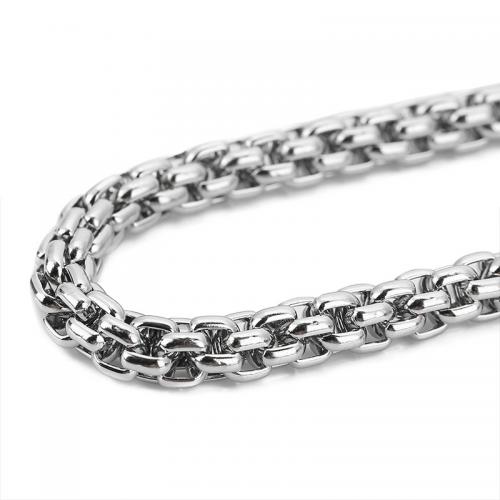 Rustfrit stål smykker kæde, 304 rustfrit stål, du kan DIY, oprindelige farve, 7mm, Solgt af m