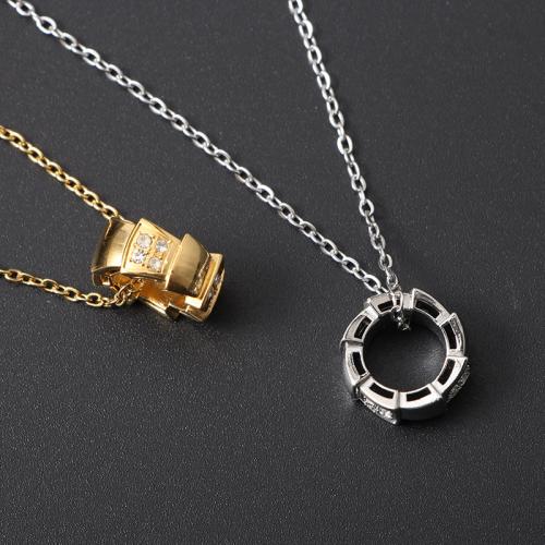 Stainless Steel Jewelry Necklace, 304 Stainless Steel, fashion jewelry & Unisex & with rhinestone, more colors for choice, Length:Approx 17.72 Inch, Sold By PC