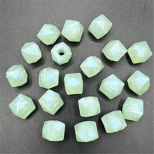 Perle acrylique, polygone, DIY & lumineux & facettes, plus de couleurs à choisir, 11mm, 500sol/sac, Vendu par sac