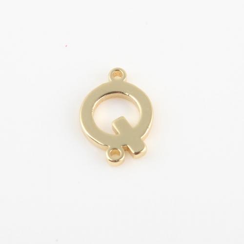 Brass Jewelry Connector Alphabet Letter gold color plated DIY & 1/1 loop nickel lead & cadmium free Sold By PC