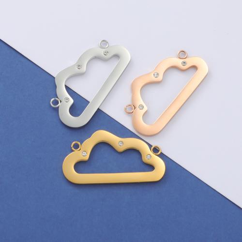 Stainless Steel Pendants 304 Stainless Steel Cloud plated DIY & with rhinestone Sold By PC