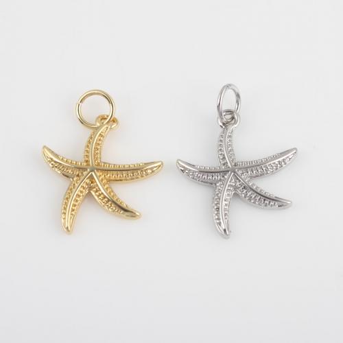 Brass Jewelry Pendants, Starfish, plated, DIY, more colors for choice, 20.20x15x2.20mm, Sold By PC