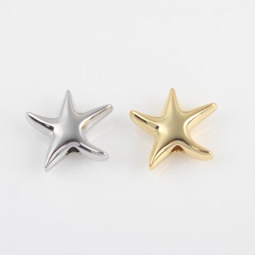 Messing smykker Perler, Starfish, forgyldt, du kan DIY, flere farver til valg, 12.90x12.50x4.10mm, Solgt af PC
