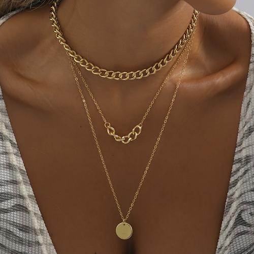 Messing Halskette, mit Verlängerungskettchen von 7cm, plattiert, Modeschmuck, goldfarben, frei von Nickel, Blei & Kadmium, Länge:36.5 cm, verkauft von PC