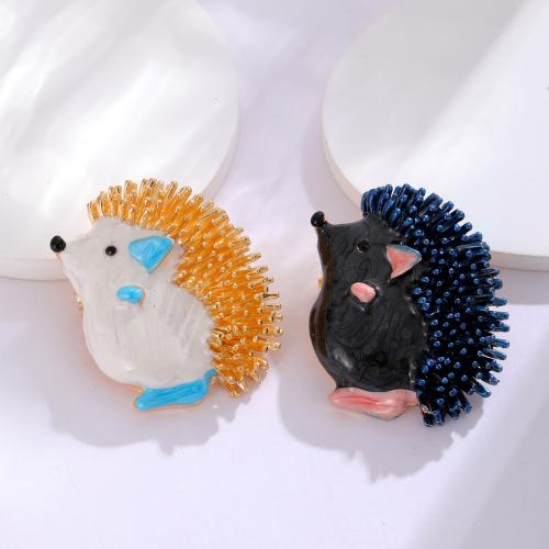 Zinc Alloy Brooches Hedgehog plated fashion jewelry & enamel nickel lead & cadmium free Sold By PC
