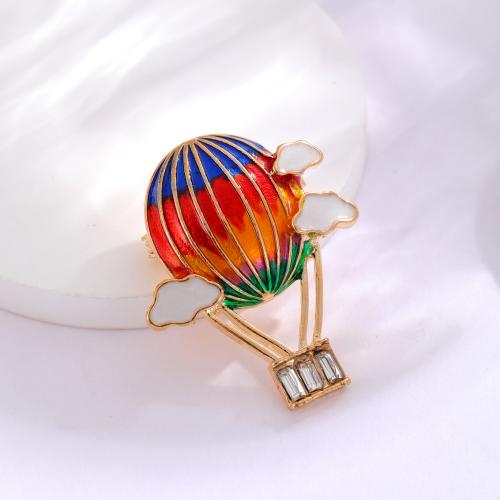 Zinc Alloy Brooches Hot Balloon plated fashion jewelry & enamel & with rhinestone multi-colored nickel lead & cadmium free Sold By PC
