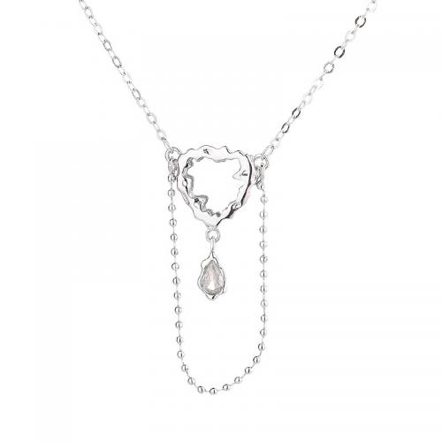 Ожерелья из латуни, Латунь, с Акрил, с 5cm наполнитель цепи, Сердце, ювелирные изделия моды & Женский, не содержит никель, свинец, длина:Приблизительно 40 см, продается PC