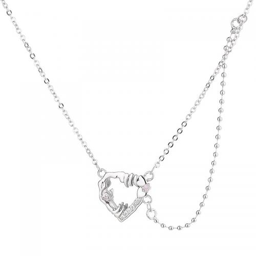 Messing Halskette, mit Acryl, mit Verlängerungskettchen von 5cm, Herz, Modeschmuck & für Frau, frei von Nickel, Blei & Kadmium, Länge:ca. 40 cm, verkauft von PC