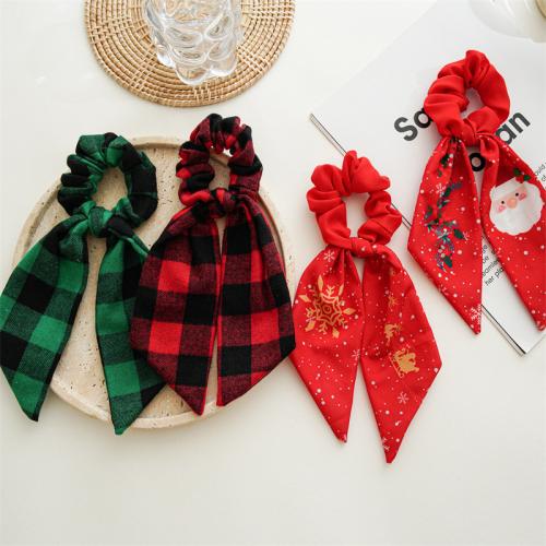 Hair Scrunchies, Cloth, handmade, Christmas Design & different designs for choice & for woman, more colors for choice, Sold By PC