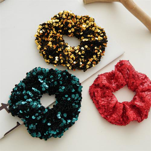 Hair Scrunchies Nylon with Sequins handmade Christmas Design & for woman Sold By PC