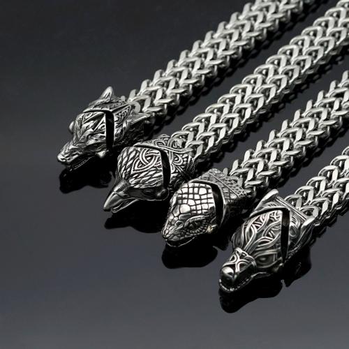Nerezová ocel šperky náramek, 304 Stainless Steel, různé styly pro výběr & pro muže, Původní barva, Délka Cca 22.5 cm, Prodáno By PC
