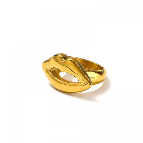 Пальцевидное Кольцо Титановой Стали, титан, разный размер для выбора & Женский, Золотой, продается PC