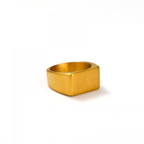 Titanium Steel Finger Ring, Vacuum Ion Plating, different size for choice & for woman, golden, Sold By PC